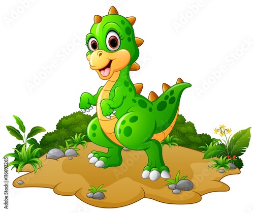 Happy dinosaur cartoon