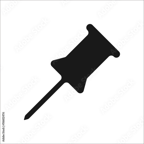 Push pin symbol simple icon on background