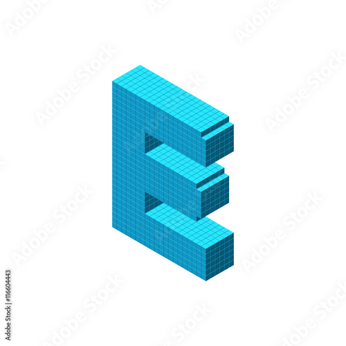 3d pixelated capital letter...