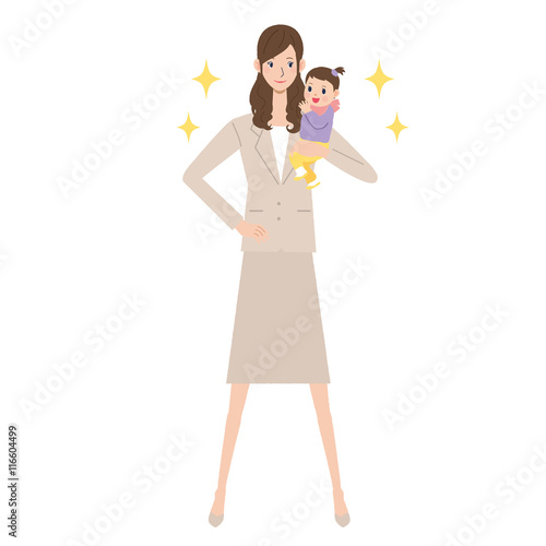 子育て　女性　イラスト