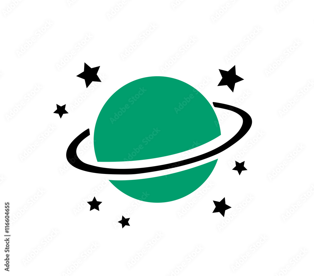 Planet icon vector illustration on white Planet icon vector illustration on white