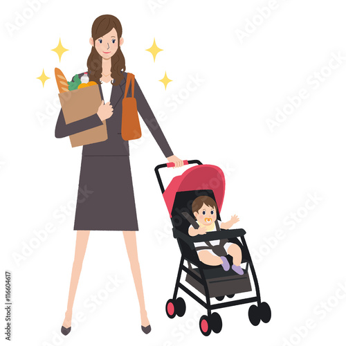 働く女性　イラスト