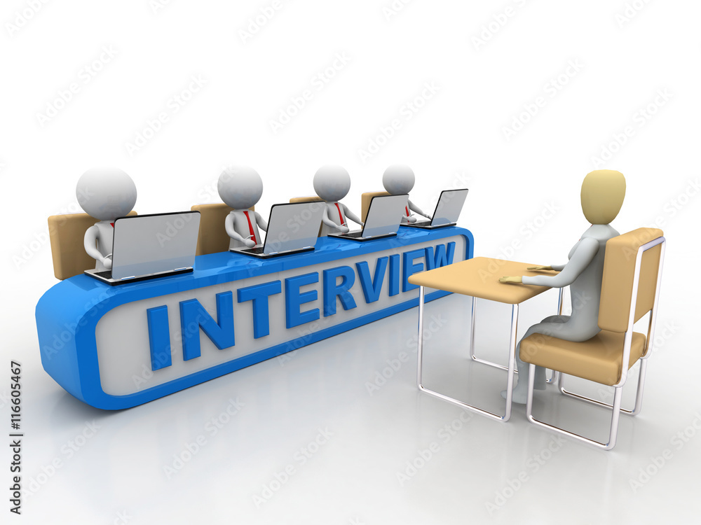 A 3d people have a interview. 3d rendering A 3d people have a interview. 3d rendering