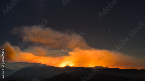 Sand Fire smoke over Mountains
