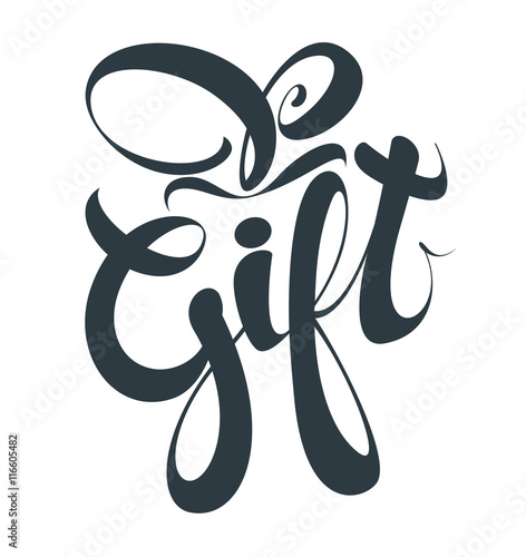 lettering text gift on white background