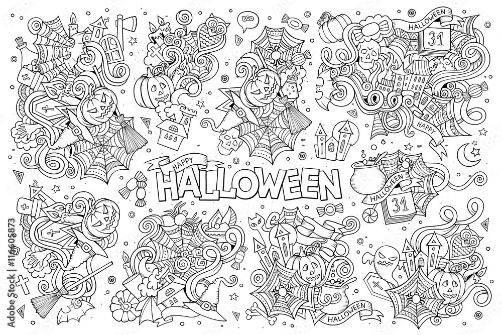Sketchy vector hand drawn Doodle cartoon set of objects Sketchy vector hand drawn Doodle cartoon set of objects