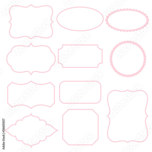 White frames with pink stroke