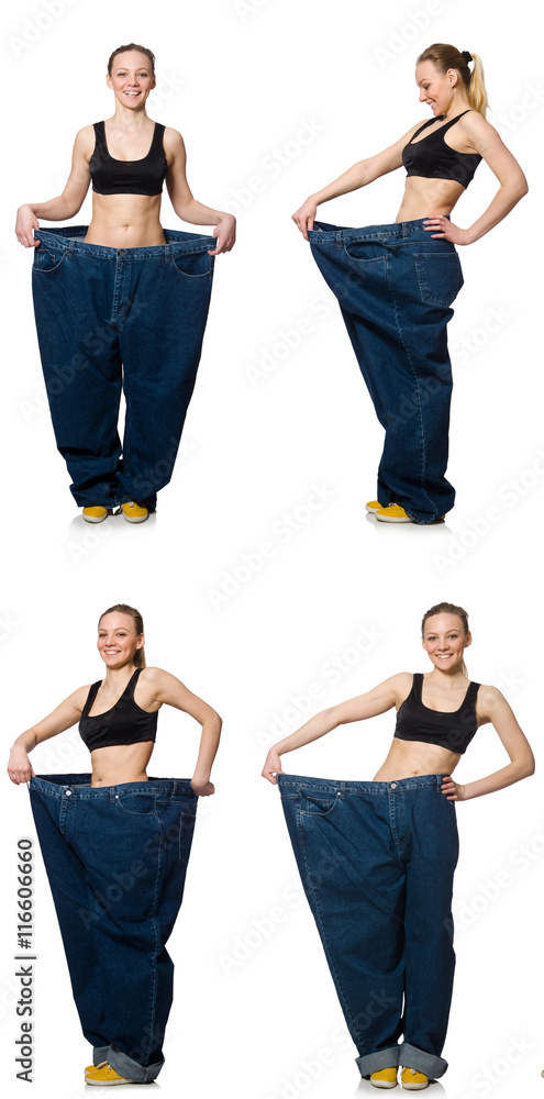 Obraz premium Composite photo of woman in dieting concept