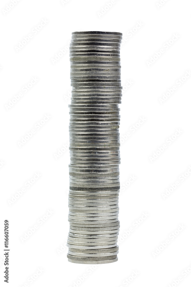 coins stack isolated