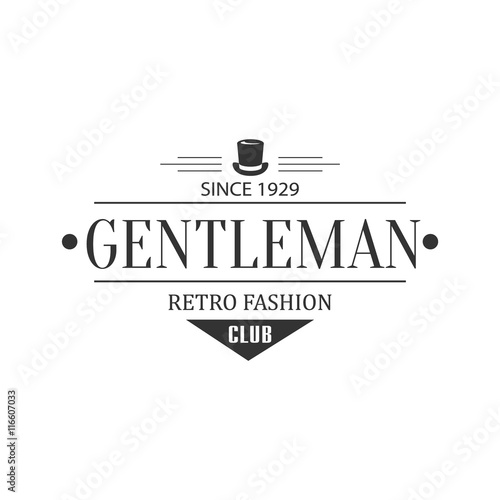 Retro Fashion Gentleman Club Label Design