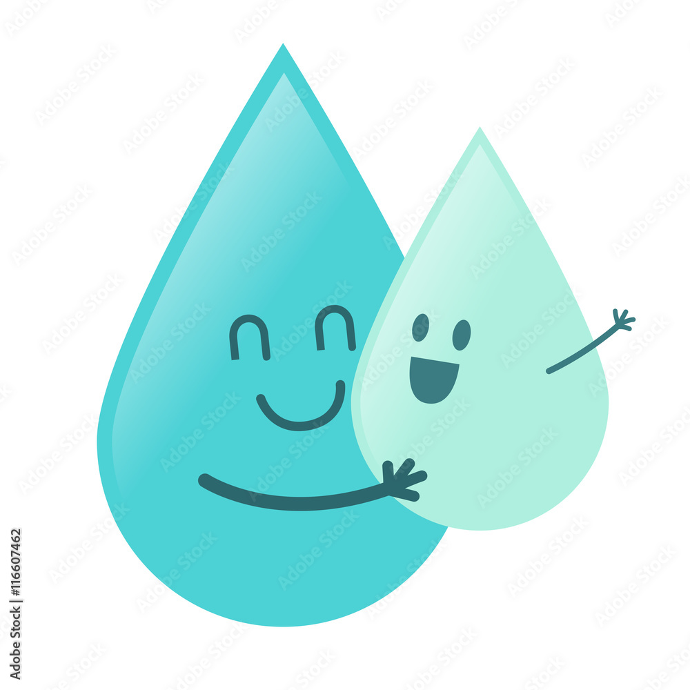 Water Droplet Hugging Little Droplet Character Design Water Droplet Hugging Little Droplet Character Design