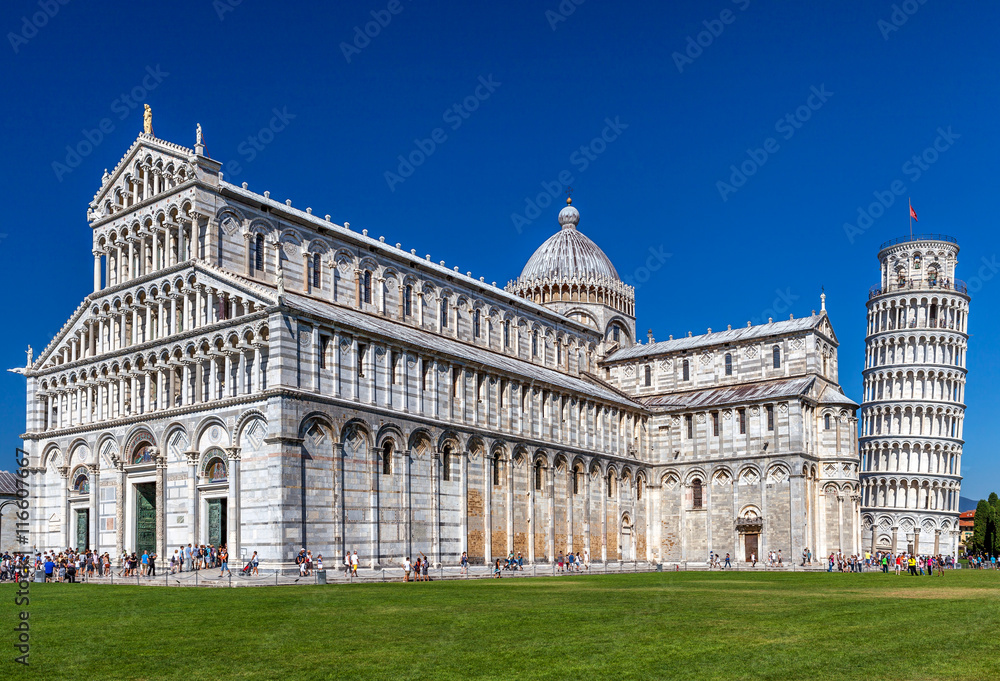 Cathedral of Pisa in Italy in the summer day.
