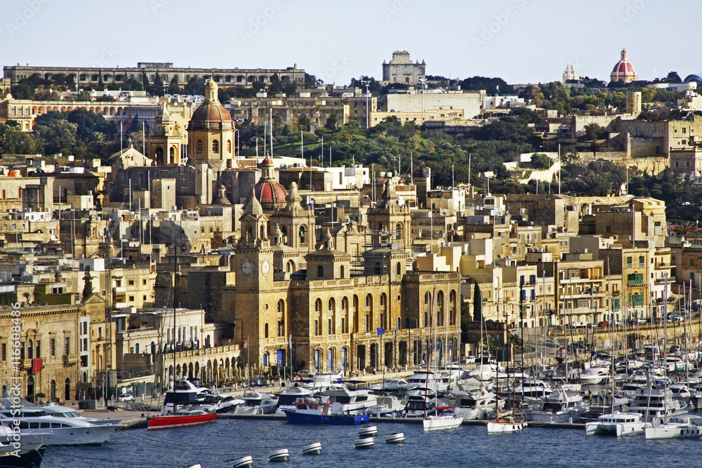 Panoramic view of Senglea. Malta