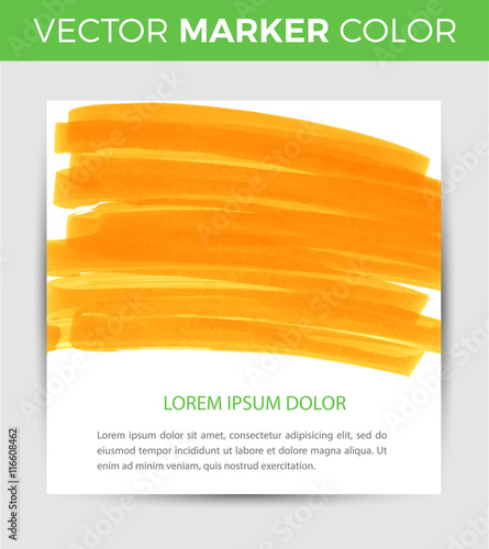 Card design with hand-drawn marker vector markers background. Vector design template for card, letter, banner, menu.