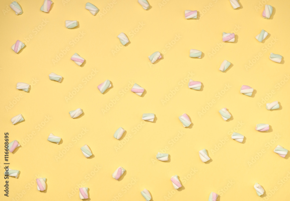 Marshmallows flat lay Marshmallows flat lay