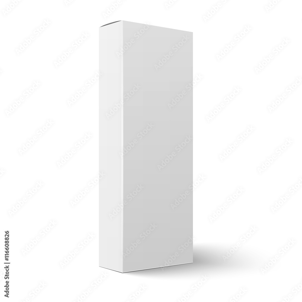 Long vertical blank cardboard box template. Long vertical blank cardboard box template.