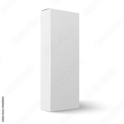 Long vertical blank cardboard box template.