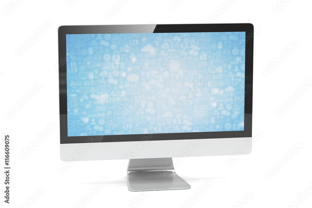 Modern Screen Monitor. 3d rendering. Modern Screen Monitor. 3d rendering.
