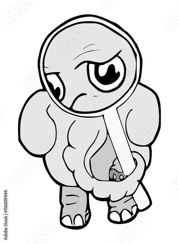 Olifant met loep - icoon voor website