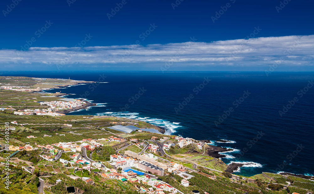 aerial view on the northern coastline of Tenerife