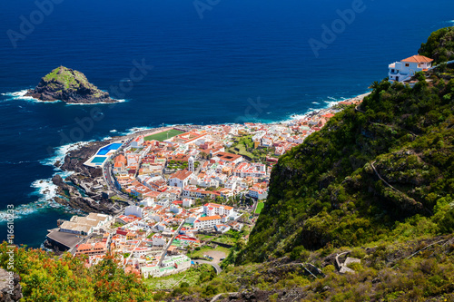 aerial view of the beautiful small town Garachico