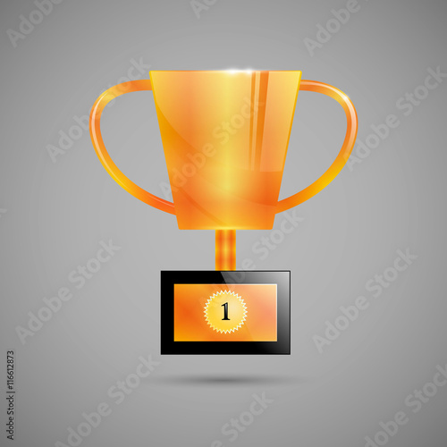 Gold cup winner trophy. Vector illustration