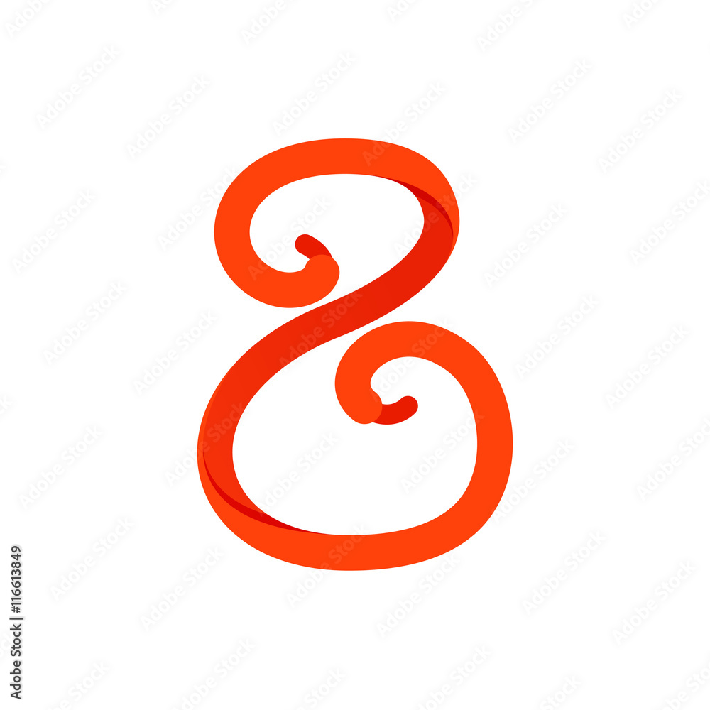 Number eight logo formed by shoe lace.