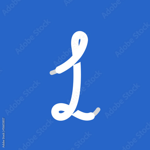 Number one logo formed by shoe lace.