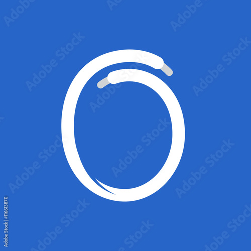 Number zero logo formed by shoe lace.