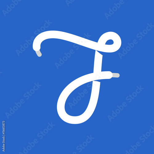 Number seven logo formed by shoe lace.