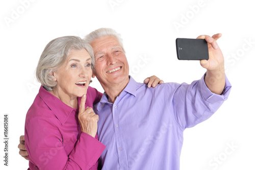 senior couple  taking selfie photo © aletia2011