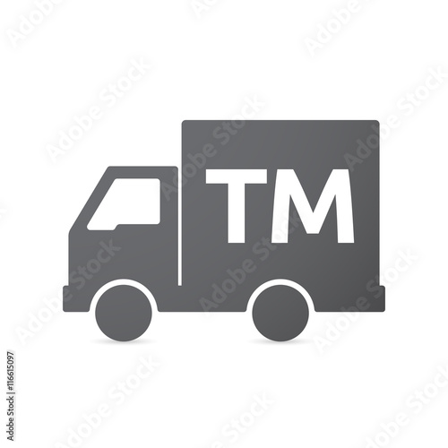Isolated truck icon with    the text TM