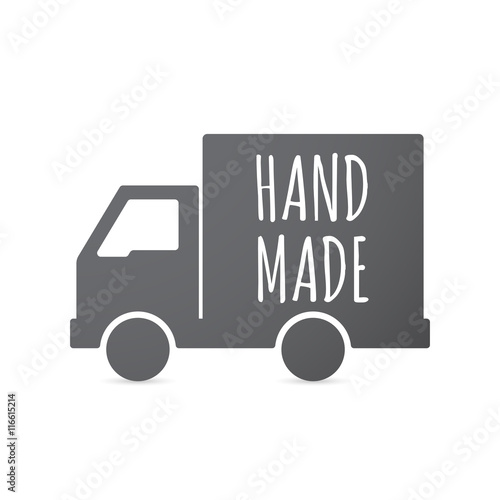 Foto Isolated truck icon with    the text HAND MADE