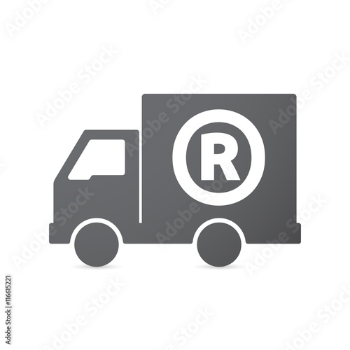 Isolated truck icon with    the registered trademark symbol