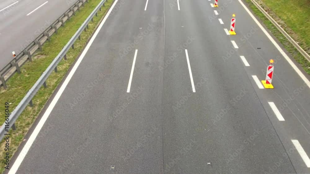 Top view on highway with fast moving cars on the road. Timelapse shot Top view on highway with fast moving cars on the road. Timelapse shot