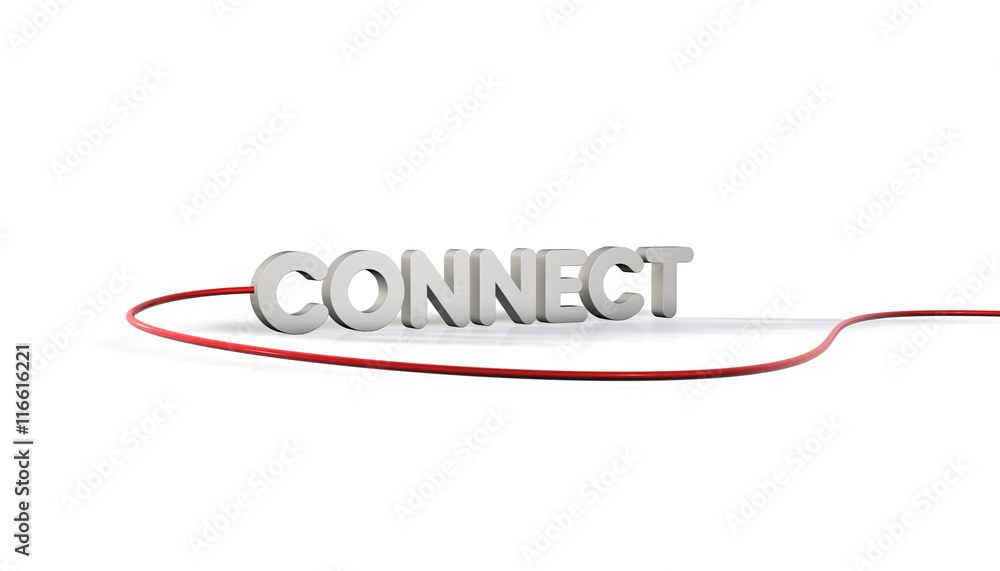 Fototapeta premium Connect Typo Kabel 3D