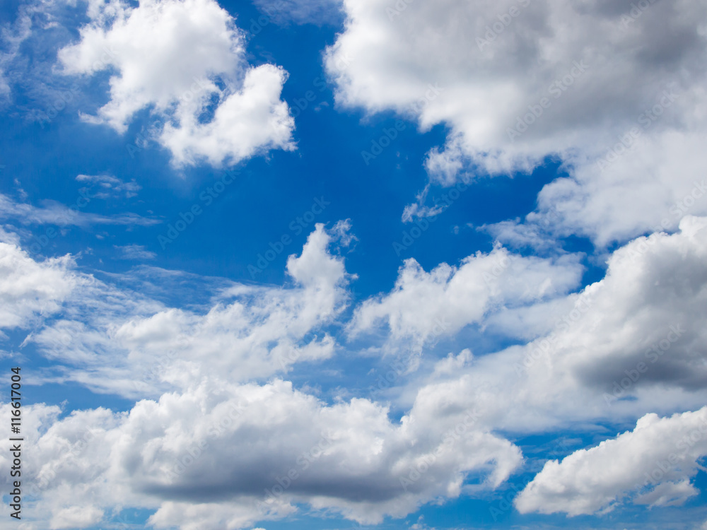 Clear blue sky with white cloud background Clear blue sky with white cloud background