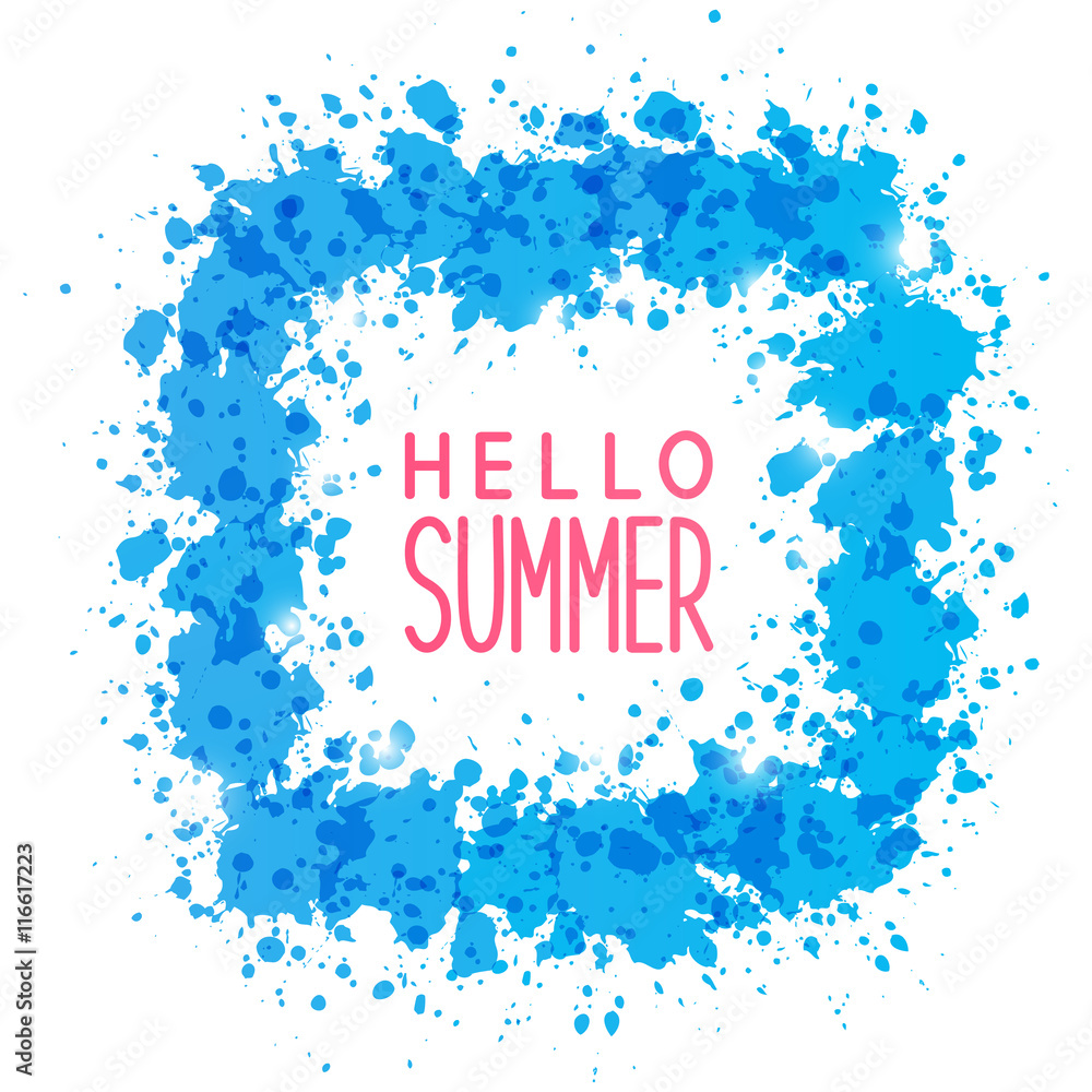 Blue paint frame for Your design Blue paint frame for Your design
