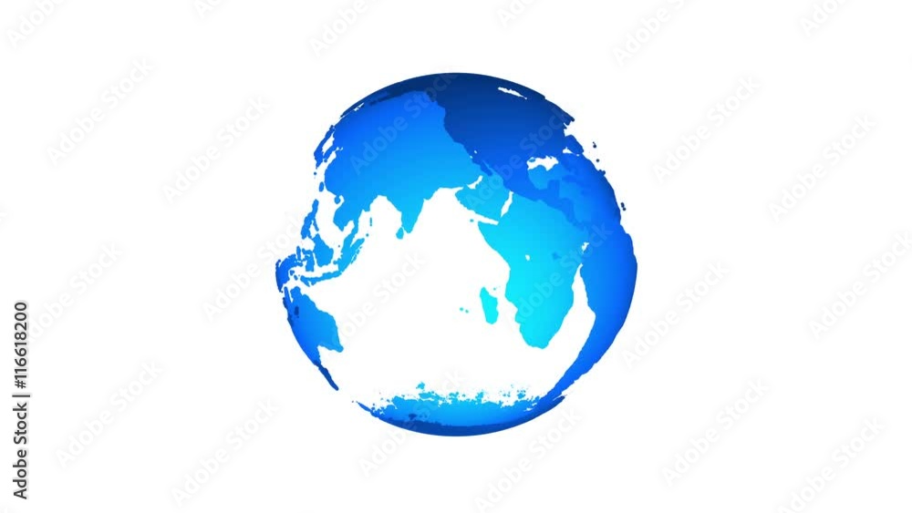 Animation of spinning globe of the Earth planet on white background. 4K loop. Animation of spinning globe of the Earth planet on white background. 4K loop.
