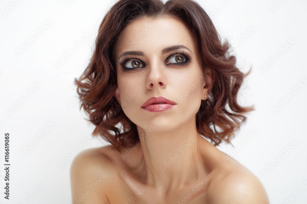Fresh portrait of beautiful woman with beauty hairstyle Fresh portrait of beautiful woman with beauty hairstyle