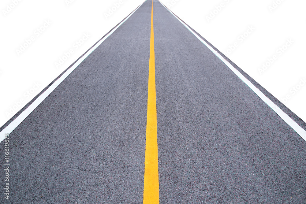 Perspective long road isolate on white background Perspective long road isolate on white background