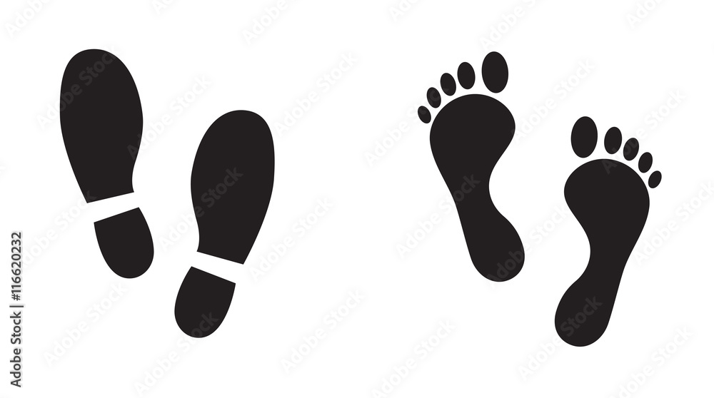 Footprint icon isolated on white background. Vector art. Footprint icon isolated on white background. Vector art.