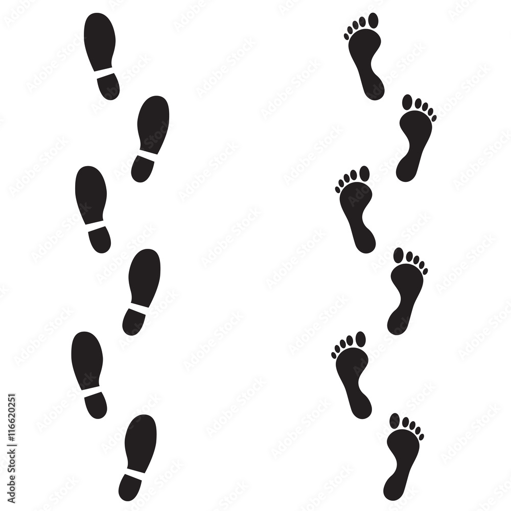 Footprint icon isolated on white background. Vector art. Footprint icon isolated on white background. Vector art.