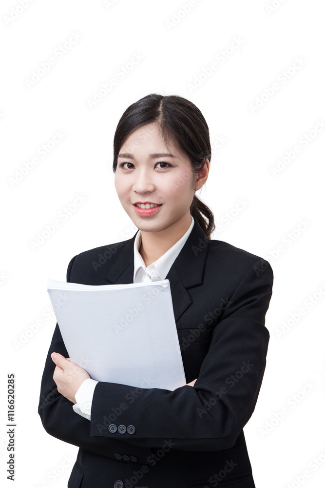 Young beautiful business woman isolated on white background. Young beautiful business woman isolated on white background.