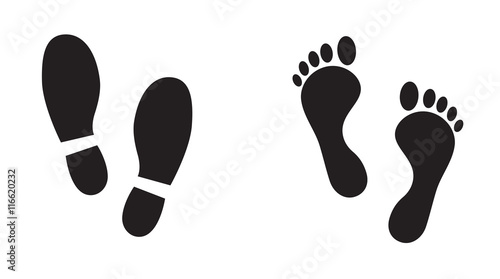 Footprint icon isolated on white background. Vector art.