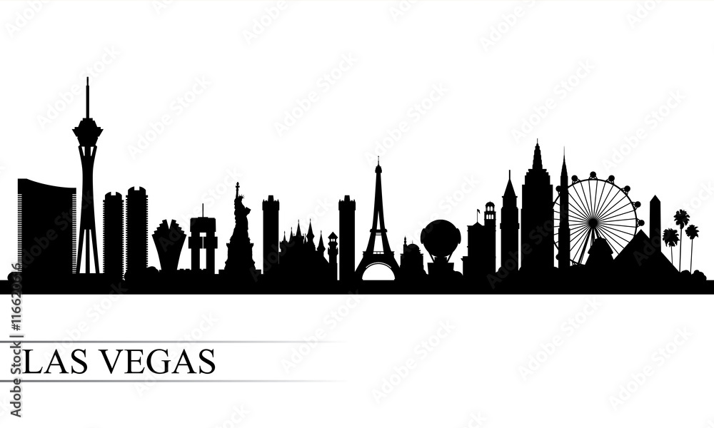 Naklejka premium Las Vegas city skyline silhouette background