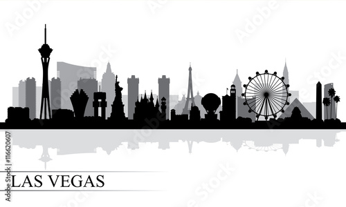 Las Vegas city skyline silhouette background