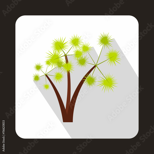 Three palm trees icon in flat style on a white background