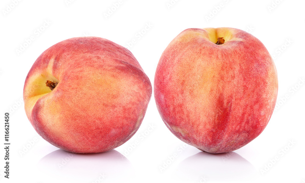 Peach with isolated on white background Peach with isolated on white background