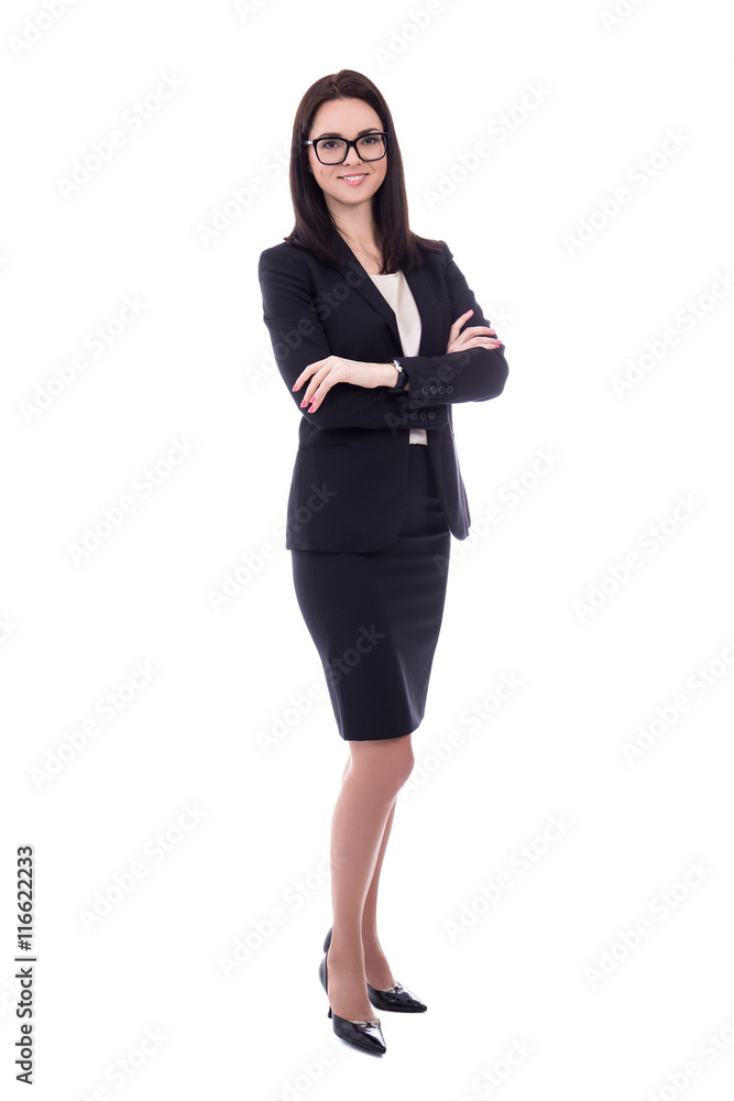 young woman in business suit isolated on white young woman in business suit isolated on white